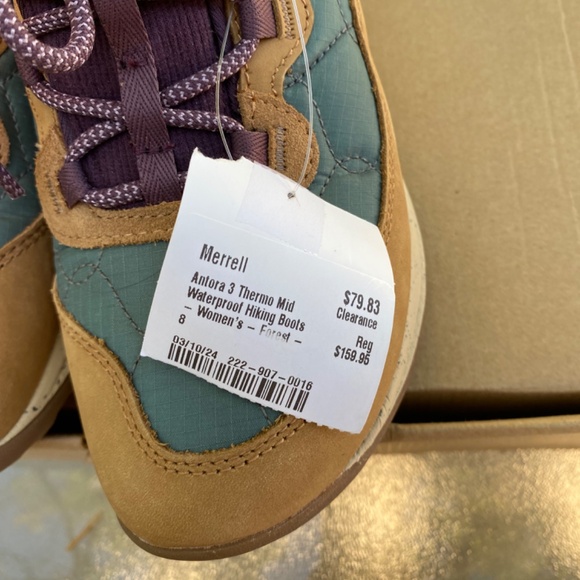 Merrell Women's Antora 3 Mid Waterproof Hiking Boots Forest size 8 - Picture 5 of 10
